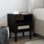 vidaXL Comodino SENJA Nero Aspetto Rattan 40x35x48 cm in Legno di Pino vidaXL Comodino SENJA Nero Aspetto Rattan 40x35x48 cm in Legno di Pino