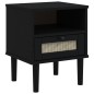 vidaXL Comodino SENJA Nero Aspetto Rattan 40x35x48 cm in Legno di Pino vidaXL Comodino SENJA Nero Aspetto Rattan 40x35x48 cm in Legno di Pino