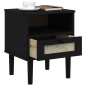 vidaXL Comodino SENJA Nero Aspetto Rattan 40x35x48 cm in Legno di Pino vidaXL Comodino SENJA Nero Aspetto Rattan 40x35x48 cm in Legno di Pino