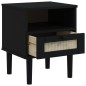 vidaXL Comodino SENJA Nero Aspetto Rattan 40x35x48 cm in Legno di Pino vidaXL Comodino SENJA Nero Aspetto Rattan 40x35x48 cm in Legno di Pino