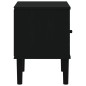 vidaXL Comodino SENJA Nero Aspetto Rattan 40x35x48 cm in Legno di Pino vidaXL Comodino SENJA Nero Aspetto Rattan 40x35x48 cm in Legno di Pino