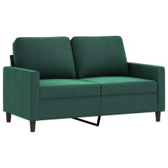 vidaXL Divano a 2 Posti Verde Scuro 120 cm in Velluto