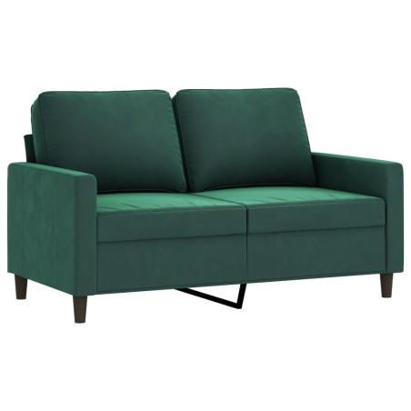 vidaXL Divano a 2 Posti Verde Scuro 120 cm in Velluto