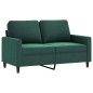 vidaXL Divano a 2 Posti Verde Scuro 120 cm in Velluto vidaXL Divano a 2 Posti Verde Scuro 120 cm in Velluto