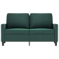 vidaXL Divano a 2 Posti Verde Scuro 120 cm in Velluto vidaXL Divano a 2 Posti Verde Scuro 120 cm in Velluto