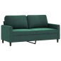 vidaXL Divano a 2 Posti Verde Scuro 140 cm in Velluto vidaXL Divano a 2 Posti Verde Scuro 140 cm in Velluto