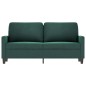 vidaXL Divano a 2 Posti Verde Scuro 140 cm in Velluto vidaXL Divano a 2 Posti Verde Scuro 140 cm in Velluto