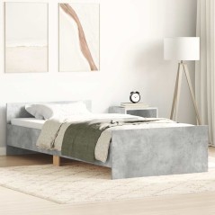 vidaXL Giroletto Grigio Cemento 90x190 cm in Legno Multistrato
