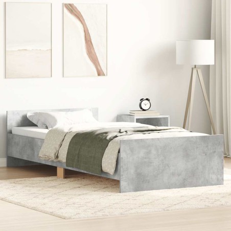 vidaXL Giroletto Grigio Cemento 90x190 cm in Legno Multistrato