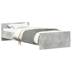 vidaXL Giroletto Grigio Cemento 90x200 cm in Legno Multistrato