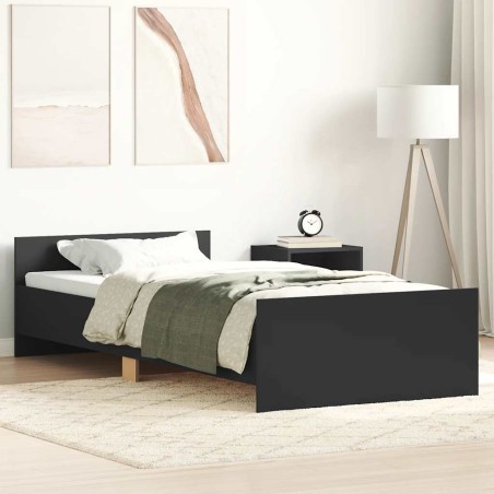 vidaXL Giroletto Nero 90x190 cm in Legno Multistrato