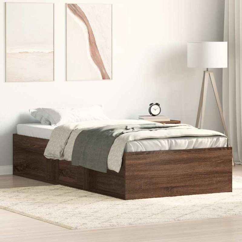 vidaXL Giroletto Rovere Marrone 75x190 cm Small Single vidaXL Giroletto Rovere Marrone 75x190 cm Small Single