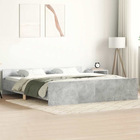 vidaXL Giroletto con Testiera e Pediera Grigio Cemento 200x200 cm