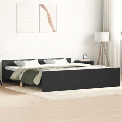 vidaXL Giroletto con Testiera e Pediera Nero 200x200 cm