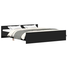 vidaXL Giroletto con Testiera e Pediera Nero 200x200 cm