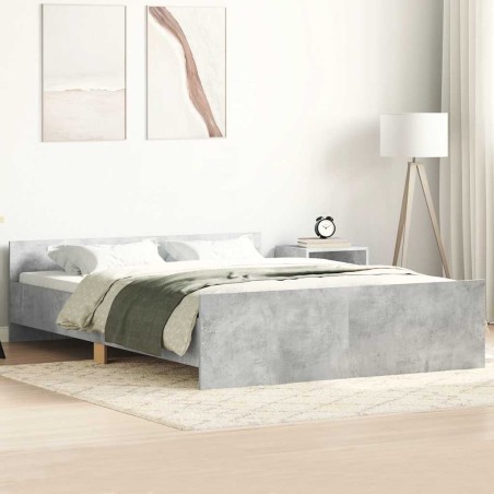 vidaXL Giroletto con Testiera e Pediera Grigio Cemento 150x200 cm