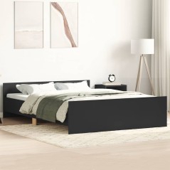 vidaXL Giroletto con Testiera e Pediera Nero 150x200 cm