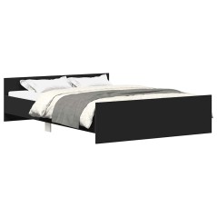 vidaXL Giroletto con Testiera e Pediera Nero 150x200 cm