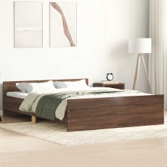 vidaXL Giroletto con Testiera e Pediera Rovere Marrone 150x200 cm