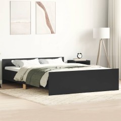 vidaXL Giroletto con Testiera e Pediera Nero 120x190 cm