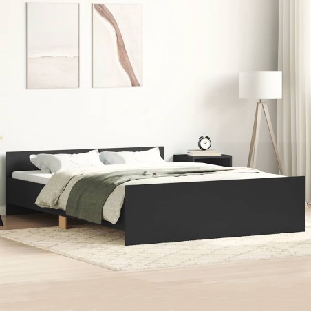 vidaXL Giroletto con Testiera e Pediera Nero 120x190 cm