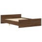 vidaXL Giroletto con Testiera e Pediera Rovere Marrone 140x190 cm vidaXL Giroletto con Testiera e Pediera Rovere Marrone 140x190 cm