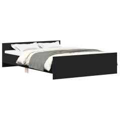 vidaXL Giroletto con Testiera e Pediera Nero 140x190 cm