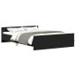 vidaXL Giroletto con Testiera e Pediera Nero 140x190 cm vidaXL Giroletto con Testiera e Pediera Nero 140x190 cm