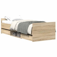 vidaXL Giroletto con Testiera e Pediera Rovere Sonoma 90x200 cm