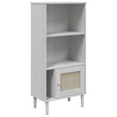 vidaXL Credenza SENJA Aspetto Rattan Bianco 60x35x130 cm Massello Pino