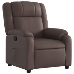 vidaXL Poltrona Reclinabile Marrone in Similpelle