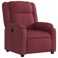 vidaXL Poltrona Reclinabile in Tessuto Rosso Vino