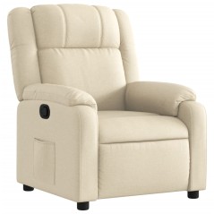 vidaXL Poltrona Reclinabile in Tessuto Crema