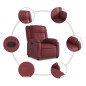 vidaXL Poltrona Reclinabile Rosso Vino in Similpelle