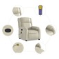 vidaXL Poltrona da Massaggiante Reclinabile Crema Similpelle