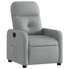 vidaXL Poltrona Reclinabile in Tessuto Grigio Chiaro