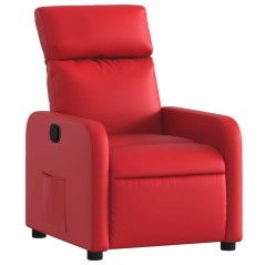 vidaXL Poltrona Reclinabile Rossa in Similpelle