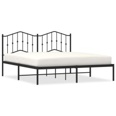 vidaXL Giroletto con Testiera in Metallo Nero 160x200 cm