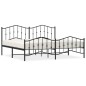 vidaXL Giroletto con Testiera e Pediera Metallo Nero 200x200 cm vidaXL Giroletto con Testiera e Pediera Metallo Nero 200x200 cm