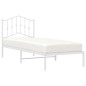 vidaXL Giroletto senza Materaso con Testiera Metallo Bianco 75x190 cm vidaXL Giroletto senza Materaso con Testiera Metallo Bianco 75x190 cm