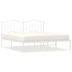 vidaXL Giroletto con Testiera Metallo Bianco 180x200 cm