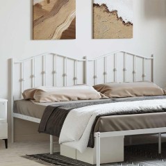 vidaXL Testiera in Metallo Bianco 193 cm