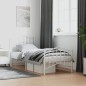 vidaXL Giroletto con Testiera e Pediera Metallo Bianco 90x200 cm vidaXL Giroletto con Testiera e Pediera Metallo Bianco 90x200 cm