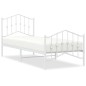 vidaXL Giroletto con Testiera e Pediera Metallo Bianco 90x200 cm vidaXL Giroletto con Testiera e Pediera Metallo Bianco 90x200 cm