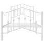 vidaXL Giroletto con Testiera e Pediera Metallo Bianco 90x200 cm vidaXL Giroletto con Testiera e Pediera Metallo Bianco 90x200 cm