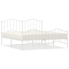 vidaXL Giroletto con Testiera e Pediera Metallo Bianco 183x213 cm