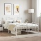 vidaXL Giroletto con Testiera e Pediera Metallo Bianco 140x190 cm vidaXL Giroletto con Testiera e Pediera Metallo Bianco 140x190 cm