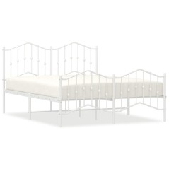vidaXL Giroletto con Testiera e Pediera Metallo Bianco 140x190 cm