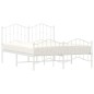 vidaXL Giroletto con Testiera e Pediera Metallo Bianco 140x190 cm vidaXL Giroletto con Testiera e Pediera Metallo Bianco 140x190 cm