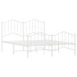 vidaXL Giroletto con Testiera e Pediera Metallo Bianco 140x190 cm vidaXL Giroletto con Testiera e Pediera Metallo Bianco 140x190 cm